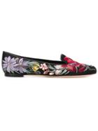 Alexander Mcqueen Floral Embroidered Slippers