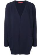 Max Mara Studio Open Front Oversized Jacket - Blue