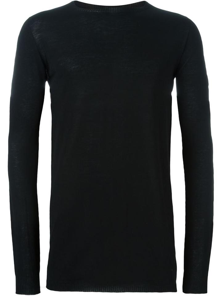 Rick Owens Fine Knit Jumper, Men's, Size: Medium, Black, Cotton