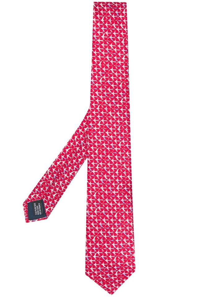 Lanvin Birds Print Tie - Red