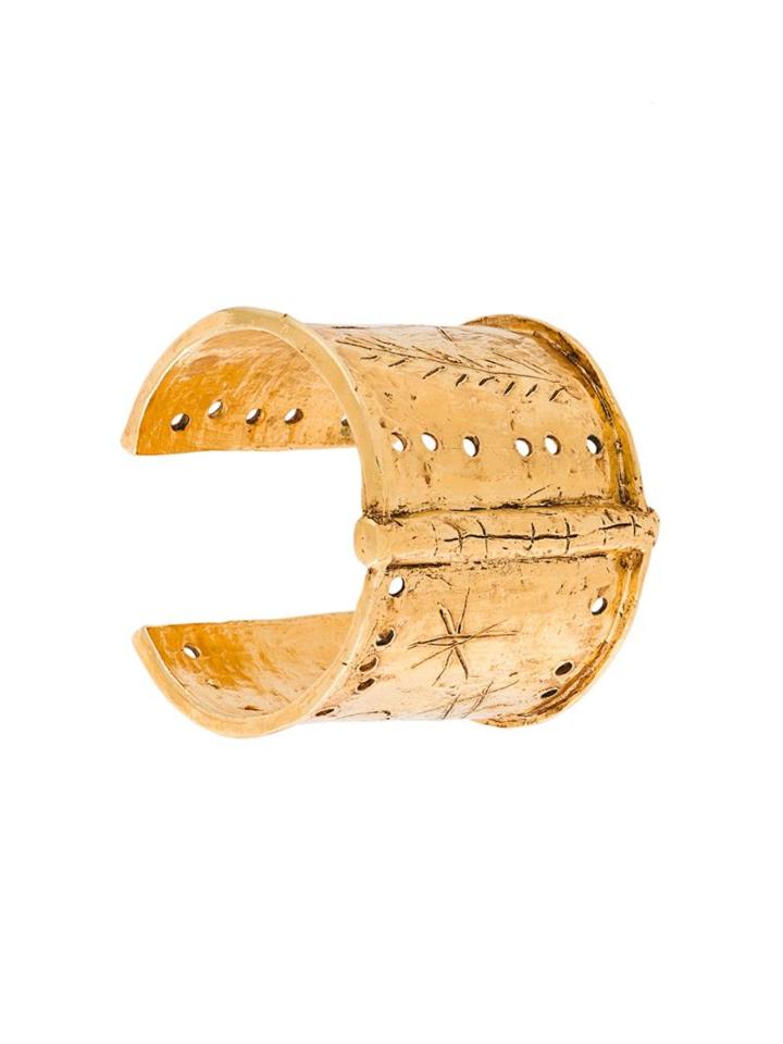 Christian Lacroix Vintage Etched Cuff, Women's, Metallic