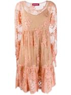 Guardaroba Lace Flared Dress - Orange
