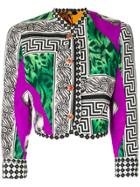 Versace Vintage Opera Pop Art Print Cropped Jacket - Multicolour