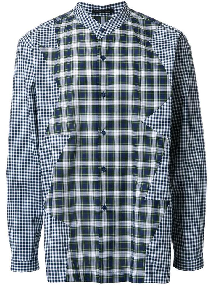 Christopher Kane Multi Patchwork Shirt, Men's, Size: Xl, Blue, Cotton