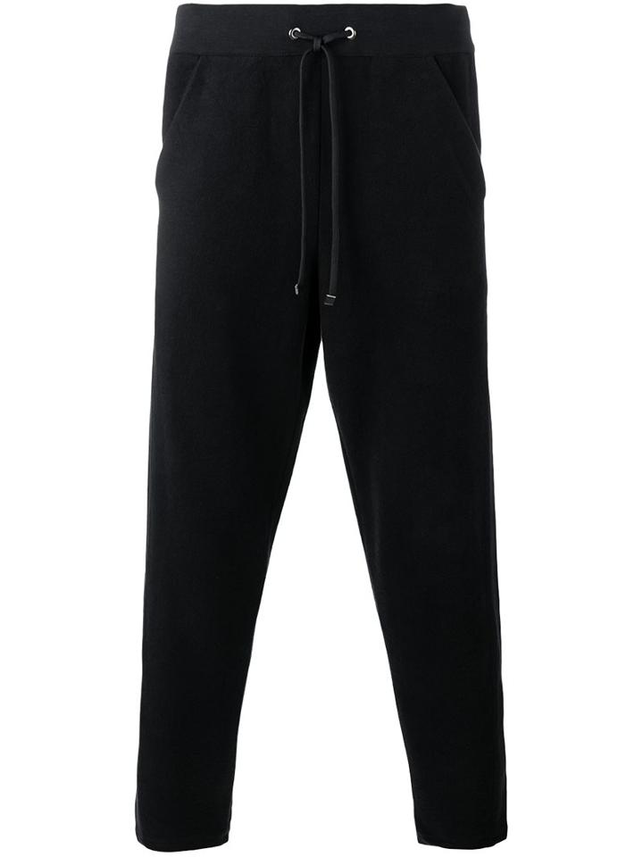 Lot78 Drawstring Track Pants, Men's, Size: Medium, Black, Cotton/spandex/elastane