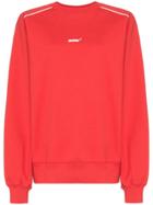 Ader Error Oversized Contrast Piping Sweatshirt - Red