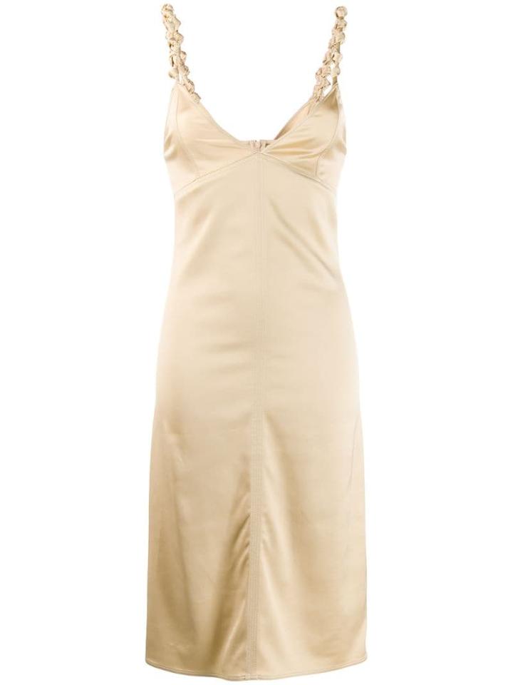 Bottega Veneta Satin Knot Fitted Dress - Gold