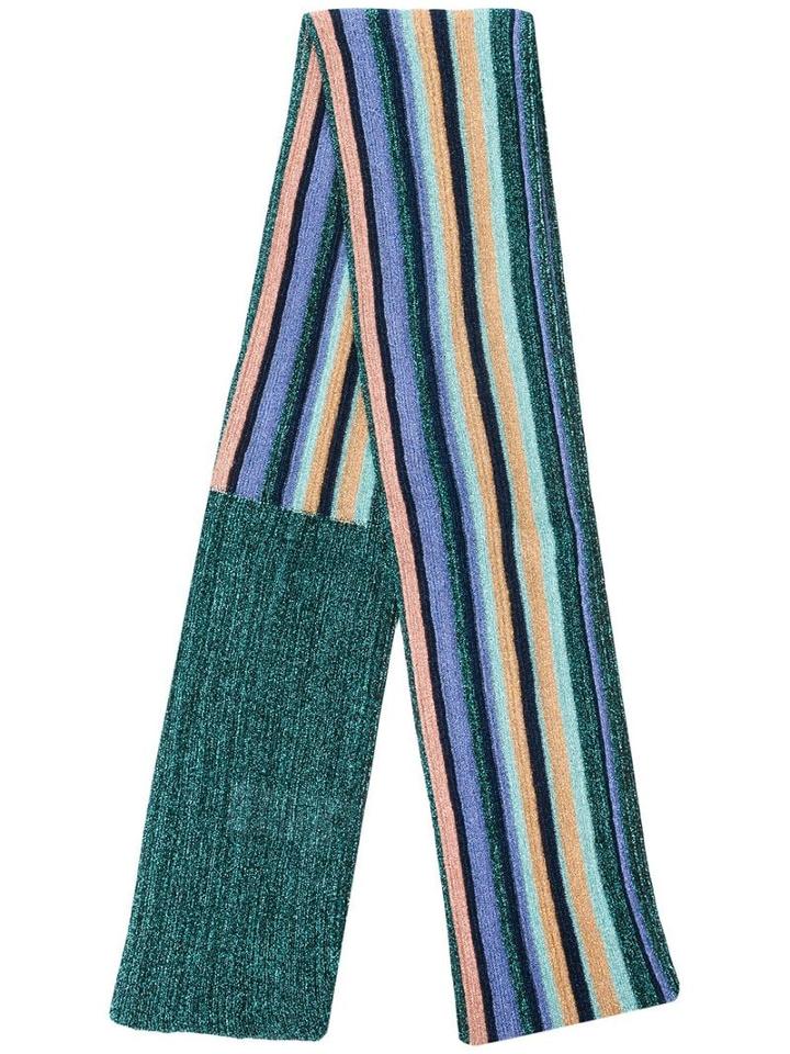 M Missoni Lurex Stripe Scarf - Green