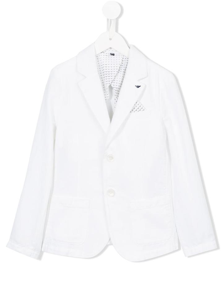 Armani Junior Two Button Jacket, Boy's, Size: 12 Yrs, White
