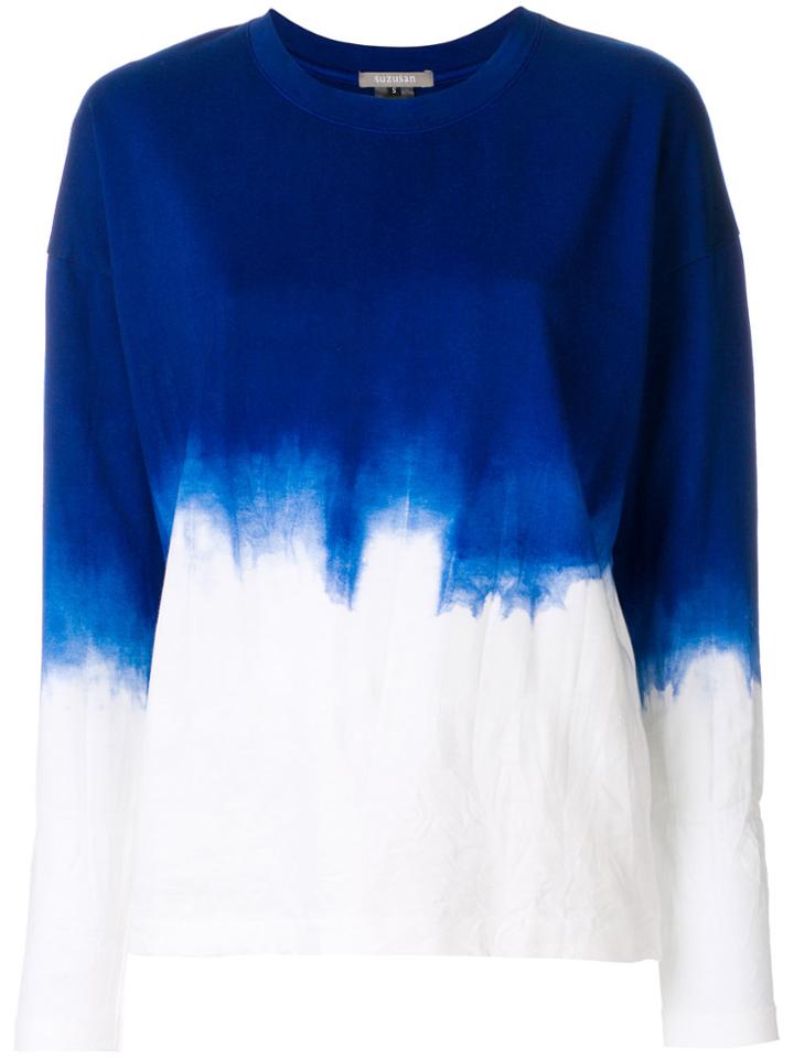 Suzusan Dip Dye Long-sleeve T-shirt - Blue