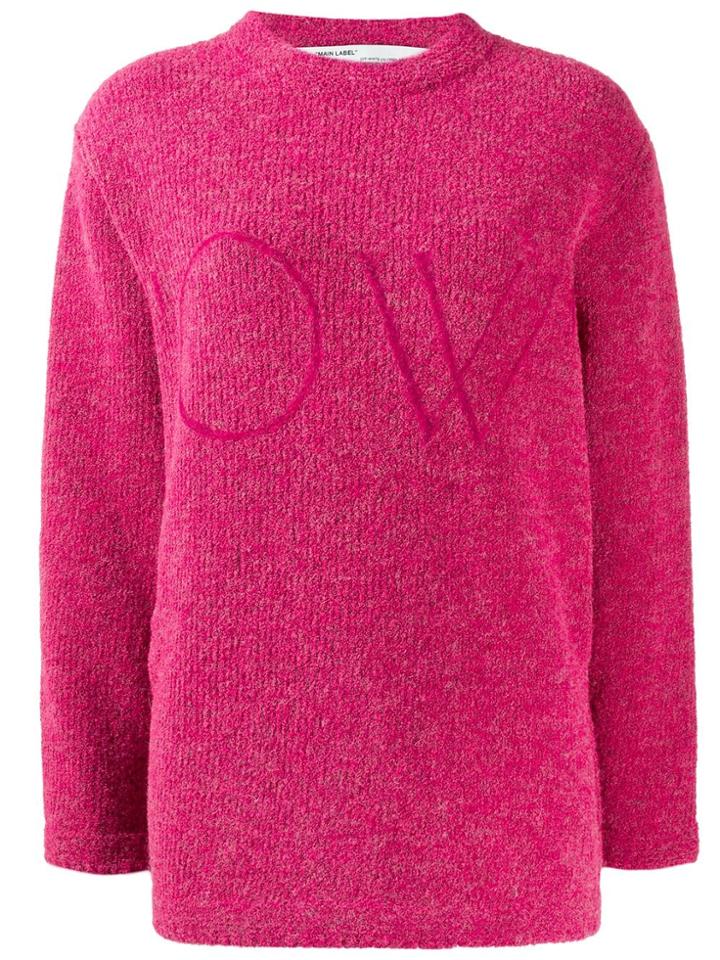 Off-white Knitted Jumper - Pink
