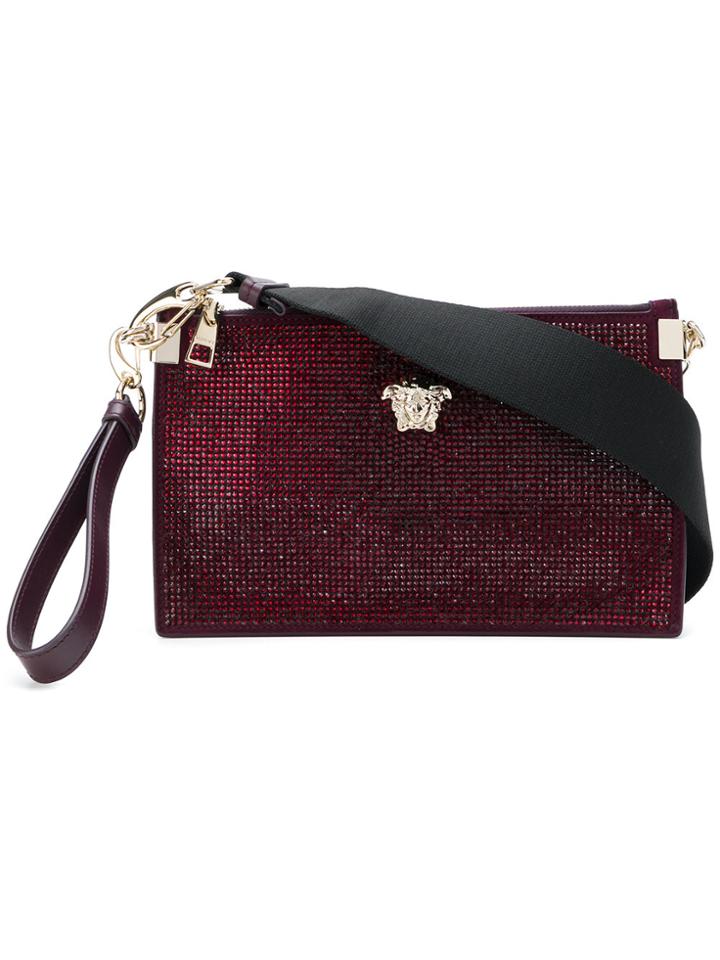 Versace Diamante Medusa Wristlet Clutch - Red