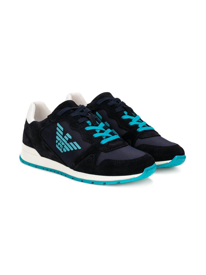 Armani Junior Logo Sneakers - Blue