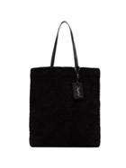 Saint Laurent Shearling Tote Bag - Black