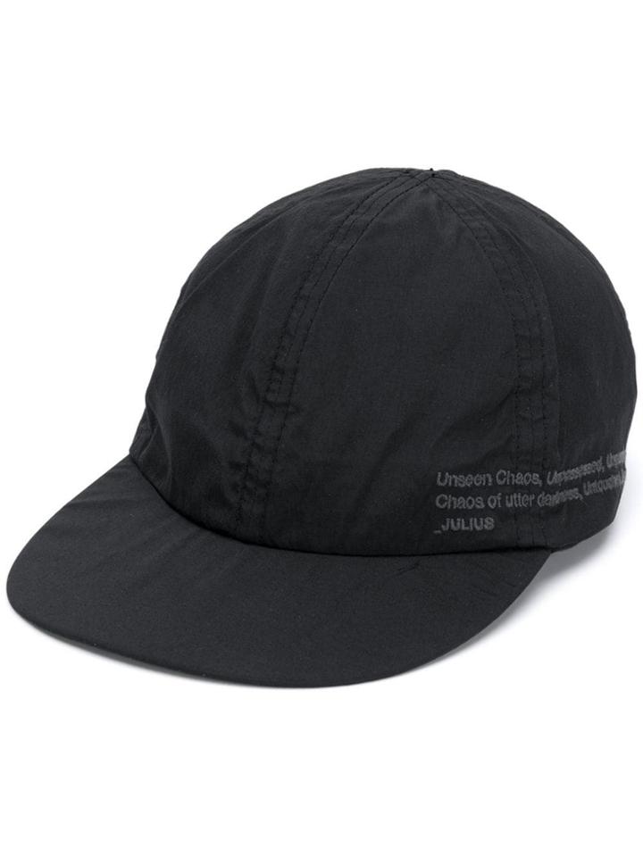 Julius Embroidered Cap - Black