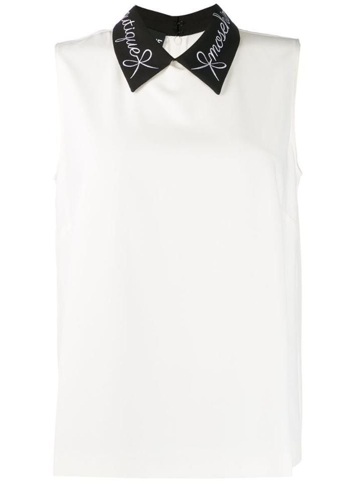 Boutique Moschino Contrast-collar Blouse - White