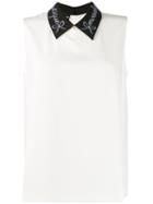 Boutique Moschino Contrast-collar Blouse - White