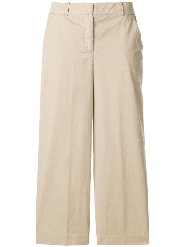 Kiltie Cropped Trousers - Neutrals