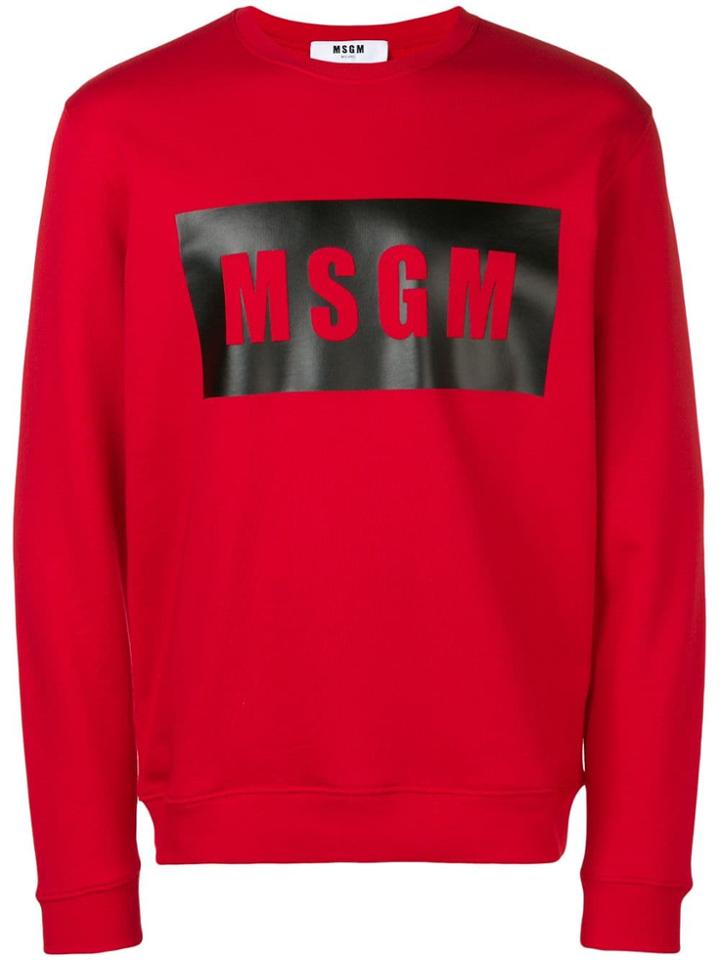 Msgm Logo Pullover - Red