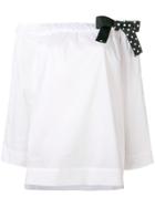 Twin-set Bardot Shirt With Bow Detail - White