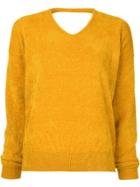En Route Cutout Chenille Sweater - Yellow & Orange