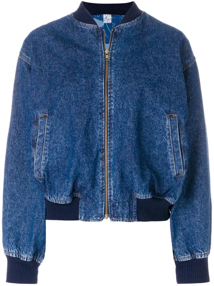 Kenzo Vintage Denim Bomber Jacket - Blue