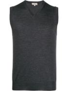 Canali V-neck Knitted Vest - Grey