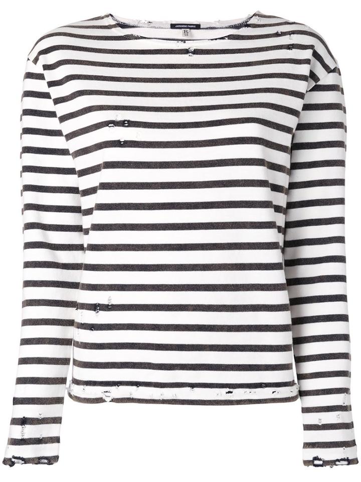 R13 Striped Sweatshirt, Women's, Size: Small, Black, Cotton