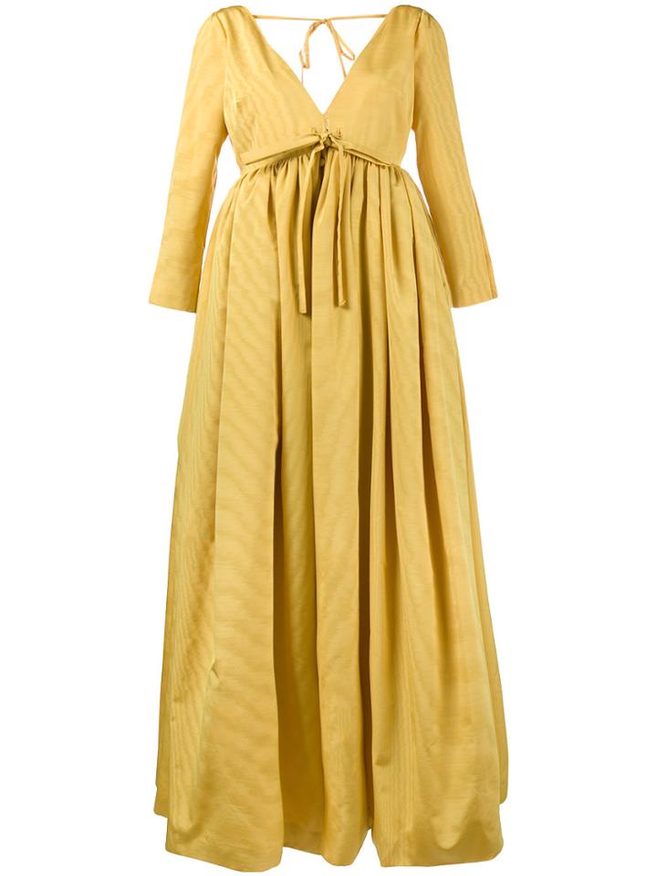 Rosie Assoulin Le Petit Trianon Front Button Dress - Yellow & Orange