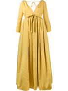 Rosie Assoulin Le Petit Trianon Front Button Dress - Yellow & Orange