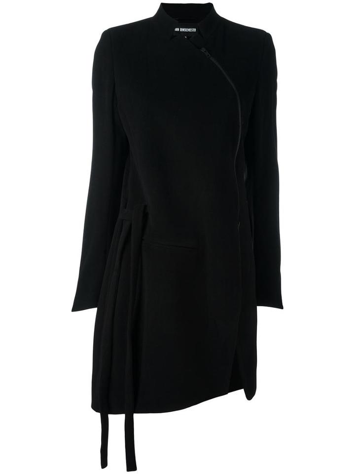 Ann Demeulemeester Belted Coat, Women's, Size: 40, Black, Wool/nylon/rayon/cotton