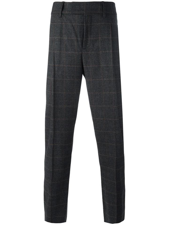 Neil Barrett Checked Tailored Trousers - Grey