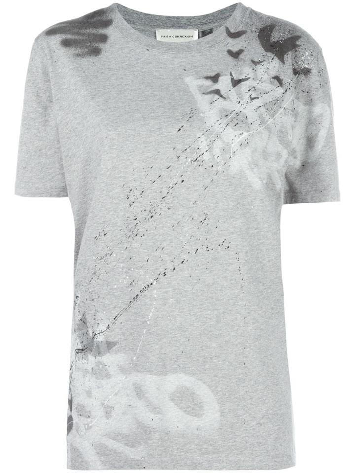Faith Connexion Hand Painted Splatter T-shirt - Grey