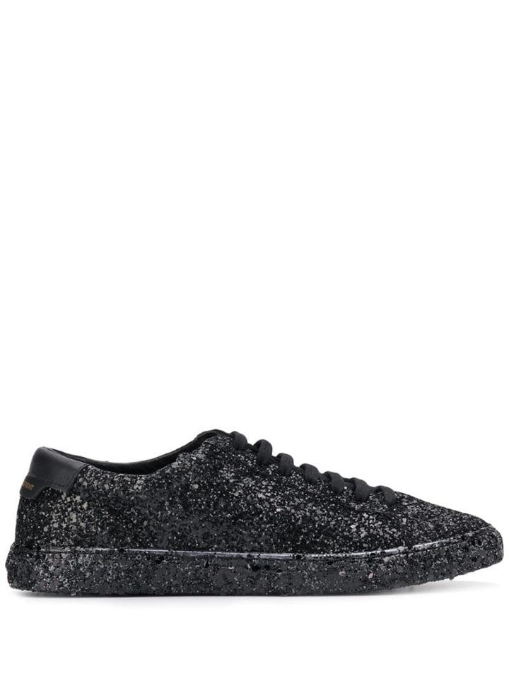 Saint Laurent Andy Sequinned Sneakers - Black