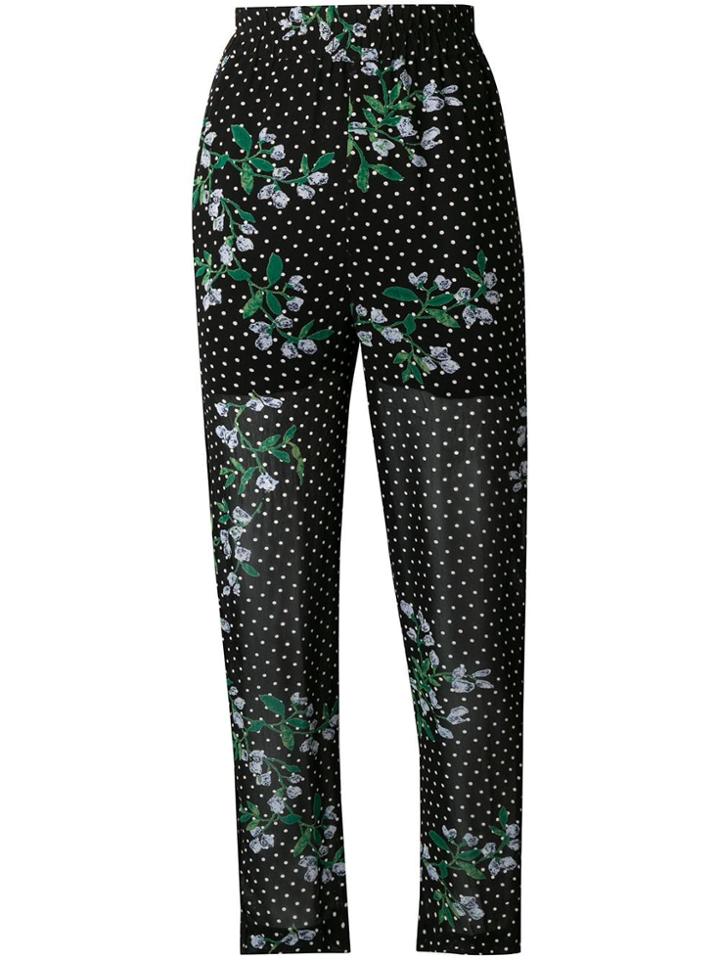 Ganni Floral Dotted Trousers - Black