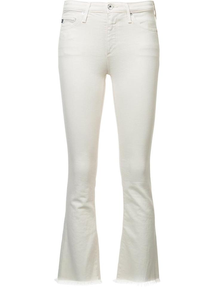 Ag Jeans 'jodi' Cropped Trousers, Women's, Size: 31, White, Cotton/polyurethane