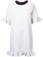 Marni Ruffle Jacquard Dress - White