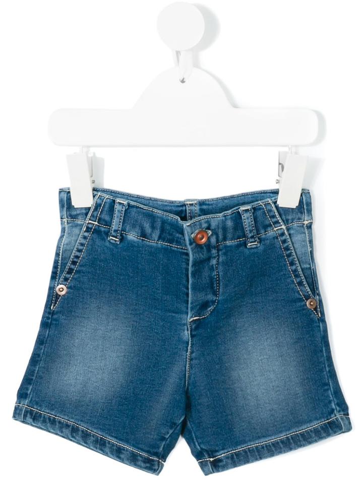 Babe And Tess - Denim Shorts - Kids - Cotton/polyester/spandex/elastane - 6 Mth, Blue