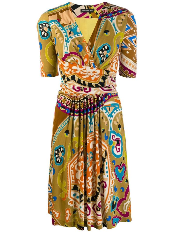 Etro Abstract Folk Dress - Neutrals