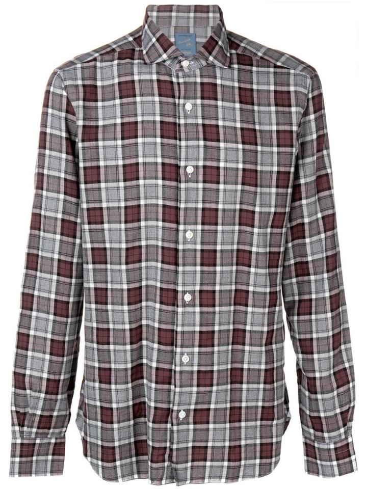 Barba Checked Print Shirt - Grey