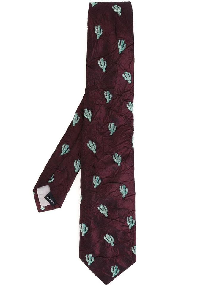 Issey Miyake Cactus Embroidered Tie