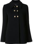 Boutique Moschino Double Breasted Coat, Women's, Size: 44, Black, Virgin Wool