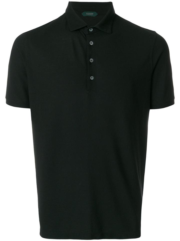 Zanone Shortsleeved Polo Shirt - Black