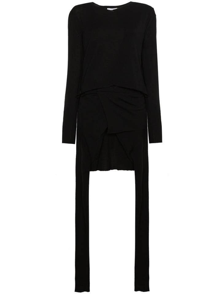 Jw Anderson Knitted Asymmetric Hem Dress - Black
