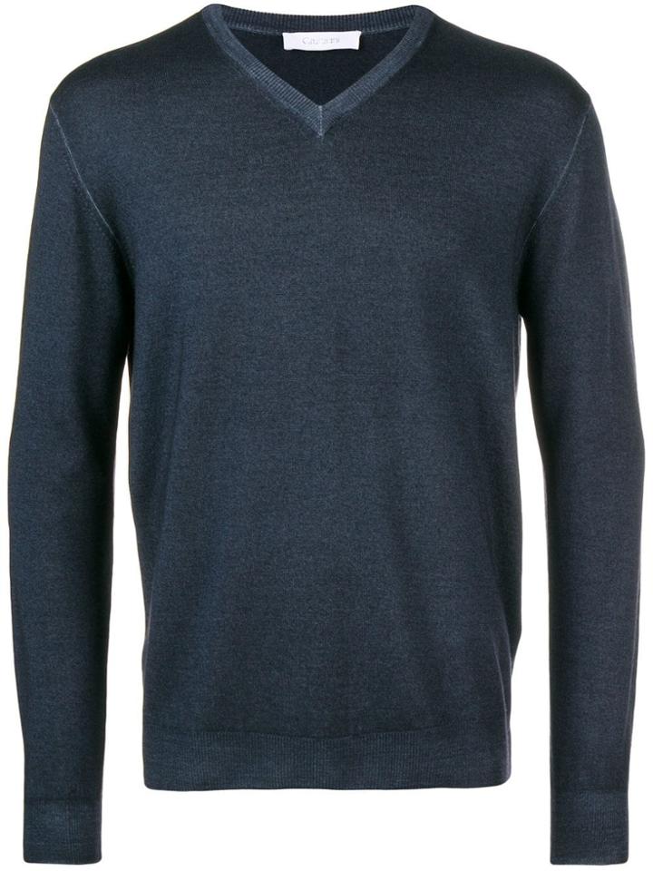 Cruciani V-neck Pullover - Blue