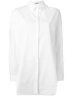 Jil Sander Side Slit Long Shirt, Women's, Size: 40, White, Cotton