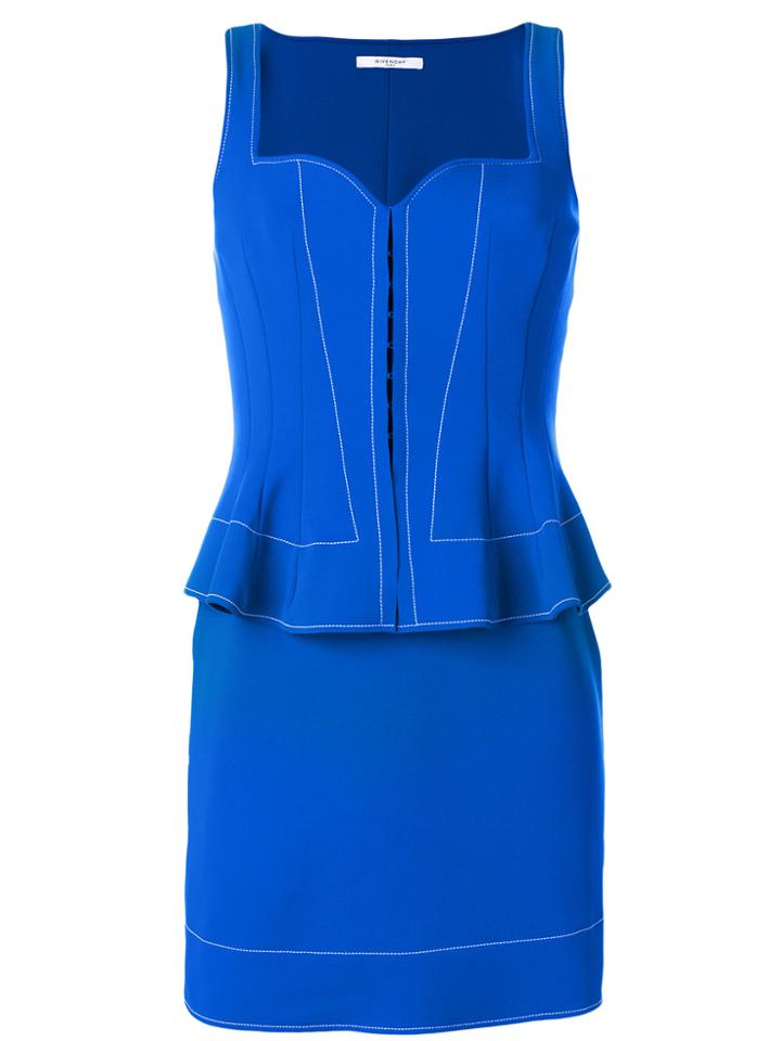 Givenchy Peplum Waist Fitted Dress - Blue