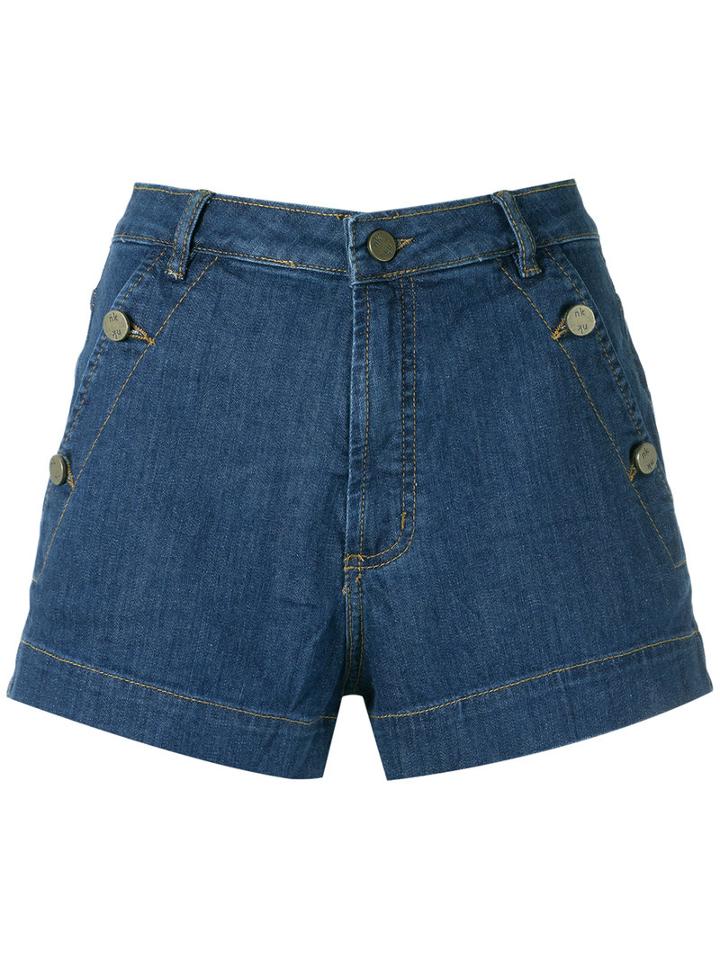 Talie Nk - Denim (blue) Shorts - Women - Cotton/spandex/elastane - 42, Cotton/spandex/elastane
