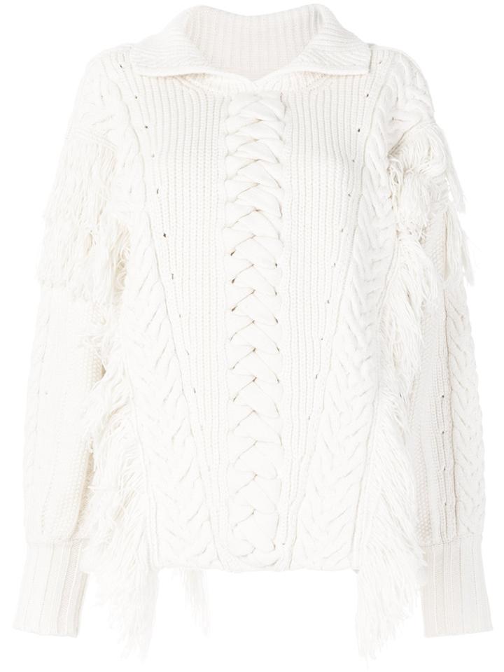 Burberry Oversized Cable-knit Sweater - White
