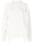 Burberry Oversized Cable-knit Sweater - White